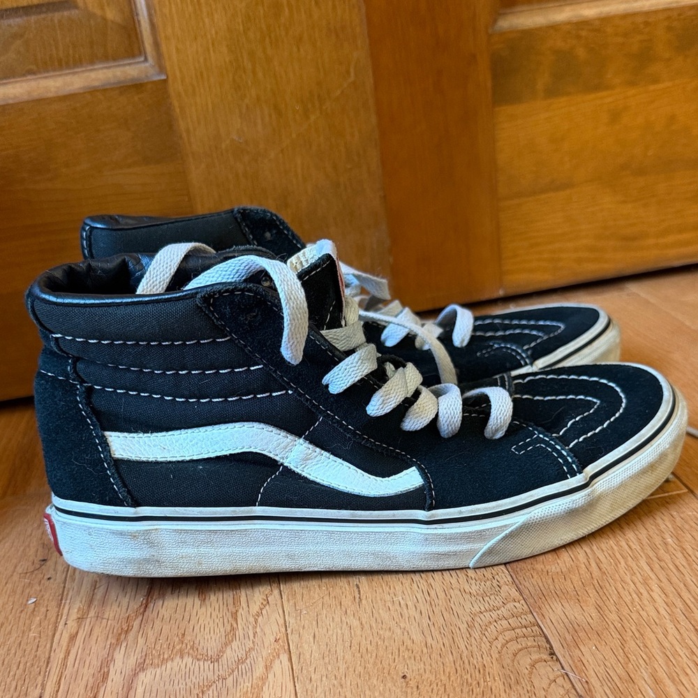 Vans Kids Black and White High-Top Sneakers